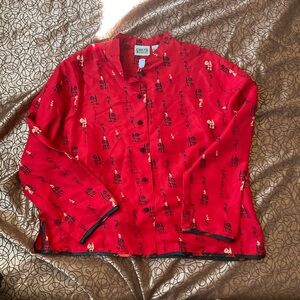 Chico's Vintage Red Silk Long Sleeve